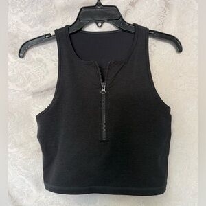 Vuori Black Tank Top with Zipper Front